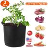 3 Pack Plant Grow Bags Potato Vegetable Planter Bags Breathable Planting Fabric Pots 5Gallons