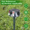 Ultrasonic Solar Animal Repeller Outdoor Mole Snake Squirrel Repellent Waterproof Bird Deer Dog Cat Deterrent with 3 Modes Motion Sensor Vibration Sta