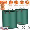 2Pcs 79.25Gallons Round Garden Waste Bags Waterproof Reusable Grass Rubbish Leaf Sacks Home Garden Lawn Yard Trash Bags With 4 Handles