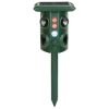 Solar Ultrasonic Animal Repeller Solar Powered Animal Repellent Chaser with PIR Motion Sensor IP54 Waterproof Sound Flashing Light for Deer Raccoon Sq