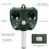 Ultrasonic Animal Repeller Solar Powered Repellent with Motion Sensor LED Flashing Lights IPX6 Waterproof Outdoor for Farm Garden Yard