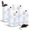 4Pack Rechargeable Ultrasonic Bat Repellent Indoor Outdoor Bird Mouse Deterrent Device with 6 Adjustable Levels for Attic Porch House