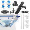 Electric Toilet Plunger with Air Pressure Gauge Rechargeable Drain Clog Remover with 3 Plunger Heads 0-8 Bar High Pressure Air Drain Blaster for Toile