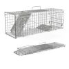 2Pcs 24X7.48X8.27IN Folding Humane Live Animal Trap Cages Easy To Catch And Release Foldable Cat Trap Galvanized Steel For Small Cats Squirrels Rabbit