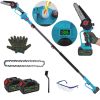 2-IN-1 Cordless Pole Saw And Mini Chainsaw With Extension Pole 21V Battery 6â€ Electric Brushless Pole Chainsaw with Digital Display Auto Oiler Safet