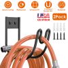 2Pack Heavy Duty Garden Hose Holder Stainless Steel Hose Hook Metal Hose Rack Reel Organizer for Water Hose Extension Cords