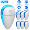 6 Pack Ultrasonic Pest Repeller Indoor Plug In Bug Repellent Mosquito Spider Ant Roaches Mice Control for Bedroom Garage Warehouse Office