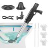 Electric Toilet Plunger with Air Pressure Gauge Rechargeable Drain Clog Remover with 3 Plunger Heads 0-8 Bar High Pressure Air Drain Blaster for Toile