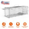 Humane Cat Trap Cage Catch Release Live Animal Rodent Cage Collapsible Galvanized Wire for Small Raccoons Beavers Groundhogs Foxes Armadillos