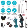4 in 1 Cordless Pruning Shear and Electric Chainsaw With Max 5.5FT Extension Poles 4â€/6â€ Pole Saw SK5 Blade Brushless Pruning Shear With 2Pcs 3.0A