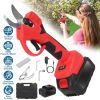 21V Cordless Electric Pruning Shears 40mm 1.57" Electric Branch Scissors Tree Branch Cutter with 2 Rechargeable Batteries Sharpening Stone Blade Repla