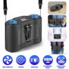 16000mAh 4 In 1 Dual-TurbineÂ Waist Clip FanÂ Wearable Personal Fan Hands-Free with 5 Speeds LCD Display Lanyard Double As Power BankÂ for Jobsites Ca