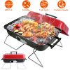Portable Charcoal Grill OutdoorÂ Tabletop Grill Small Barbecue Smoker Folding BBQ Grill with Lid for Backyard Camping Picnics Beach
