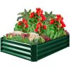 Green 4 ft x 3 ft Steel Rust Resistant Open Bottom Raised Garden Planter Bed