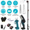 4 in 1 Cordless Pruning Shear and Electric Chainsaw With Max 5.5FT Extension Poles 4â€/6â€ Pole Saw SK5 Blade Brushless Pruning Shear With 2Pcs 3.0A