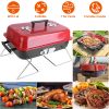 Portable Charcoal Grill OutdoorÂ Tabletop Grill Small Barbecue Smoker Folding BBQ Grill with Lid for Backyard Camping Picnics Beach