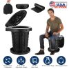 Retractable Portable Toilet Collapsible Portable Potty for Adults Emergency Toilet Kit with Adjustable Height Lid 20 Garage Bags Carry Bag for Camping
