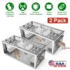 2Pack 11.81x5.63x4.45In 2-Door Humane Rat Trap Automatic Continuous Mouse Trap Reusable Galvanized Iron Live Animal Cage