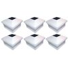 Set of 6 White Fence Post Lights with Ultra-Bright LED Bulbs