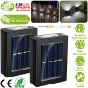 2Pcs Solar Deck Lights Outdoor 2LED Beads Waterproof Sensor Fence Stair Lamps For Patio Landscape Yard White Lighting Color