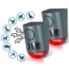 2Pack 3-In-1 Ultrasonic Solar Animal Repeller Motion Activated Animal Repellent with Ultrasonic Sound Alarm Strobe Light 4 Modes IP55 Waterproof for D