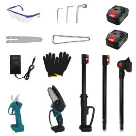 4 in 1 Cordless Pruning Shear and Electric Chainsaw With Max 5.5FT Extension Poles 4â€/6â€ Pole Saw SK5 Blade Brushless Pruning Shear With 2Pcs 3.0A