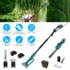 Pole Mini Hedge Trimmer & Grass Shear Electric Cordless Handheld Hedge Trimmer with 90Â° Rotatable Head Telescopic Extension Pole Gloves Goggles 2Pcs