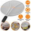 Grease Splatter ScreenÂ 13in Stainless Steel Fine Mesh Splash Mesh Shield Hot Oil Stopper w/ Resting Feet For Frying Pan Cooking Woks Skillets Pots Pa