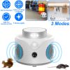 360Â° Ultrasonic Mice Repellent Indoor Rodent Repeller Mice Rat Squirrel Rodent Chaser with 3 Modes 9 Strobe Lights for Kitchen Living Room Attic Base