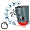 3-In-1 Ultrasonic Solar Animal Repeller Motion Activated Animal Repellent with Ultrasonic Sound Alarm Strobe Light 4 Modes IP55 Waterproof for Deer Ra