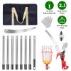 2-in-1 Pole Saw & Fruit Picker with 1.3-9.6FT Extendable Stainless Steel Pole Manual Tree Pruner with 65Mn Steel Blade Fruit Picking Basket Storage Ba