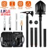 Multifunctional Shovel Axe Set Camping Survival Shovel Multitool Emergency Survival Gear with Extension Handles Carrying Box