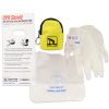 Cpr Yellow Beltloop Keychain Backpack With Faceshield, Gloves, And Cleansing Wipes