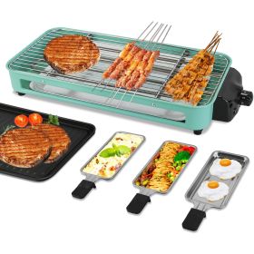 2000W Electric Indoor Grill 2 in 1 Electric BBQ Gill with Grill NetÂ Removable Plate 5 Temperature Control 3 Small Trays Dishwasher Safe