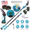2-IN-1 Cordless Pole Saw And Mini Chainsaw With Extension Pole 21V Battery 6â€ Electric Brushless Pole Chainsaw with Digital Display Auto Oiler Safet