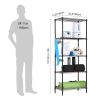 Black Metal 5-Tier Bakers Rack Kitchen Storage Shelving Unit