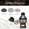 Black Rustic Iron Wood Burning Chiminea Fire Pit
