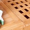 Natural Wood Potting Bench Garden Table with Bottom Shelf