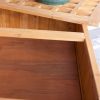 Natural Wood Potting Bench Garden Table with Bottom Shelf