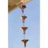 Copper 8.5 Ft Flower Blossom Rain Chain Downspout