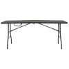 Black 6-Ft Centerfold Folding Table with Weather Resistant Top