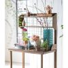 Durable Fir Wood Potting Bench Outdoor Garden Storage Table in Dark Brown