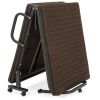 Twin Size Rollaway Adjustable Bed Frame with Brown Mattress