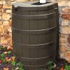 40-Gallon Durable Plastic Resin Rain Barrel in Brown Oak Finish with Spigot