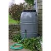 Grey 60-Gallon Re-purposed Rain Barrel with Lid in HDPE Food Grade Plastic