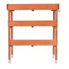 Outdoor Garden Wood Potting Bench Storage Shelf with Metal Top