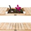 Outdoor Garden Wood Potting Bench Expandable Top with Food Grade Plastic Sink