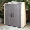 Outdoor 3 x 6-ft Storage Shed in Taupe Brown Polypropylene