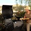 Heavy Duty HDPT Plastic 10 cubic ft. Compost Bin Tumbler with Steel Stand