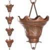 Mariposa 100% Copper 8.5 Ft Rain Chain Cascading Water Cups